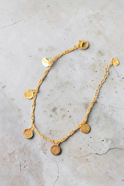 Samar Golden Charm Bracelet