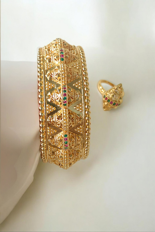 Reem cuff and ring set