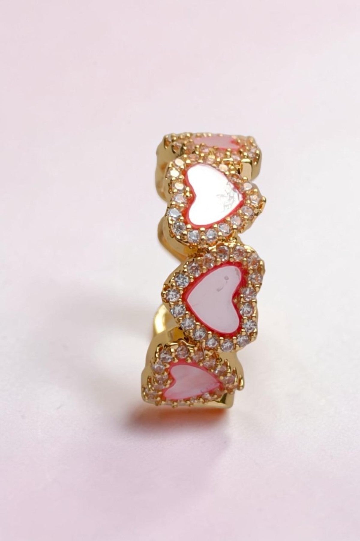 Afsah pink heart shape ring