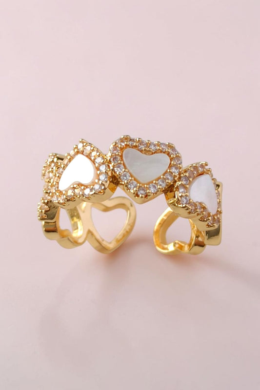 Afsah white heart shape ring