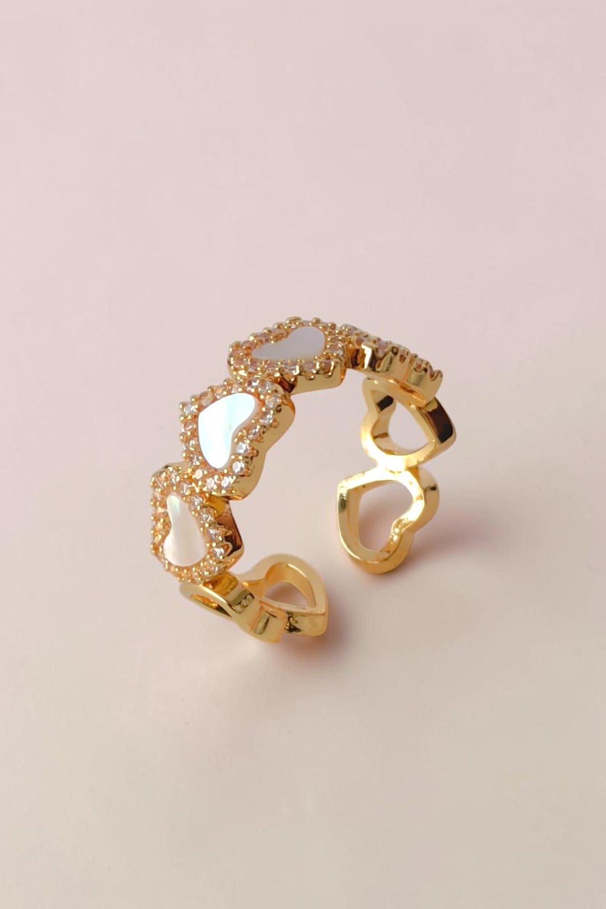 Afsah white heart shape ring