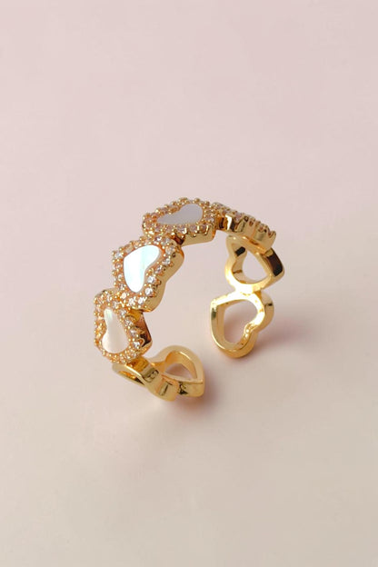 Afsah white heart shape ring
