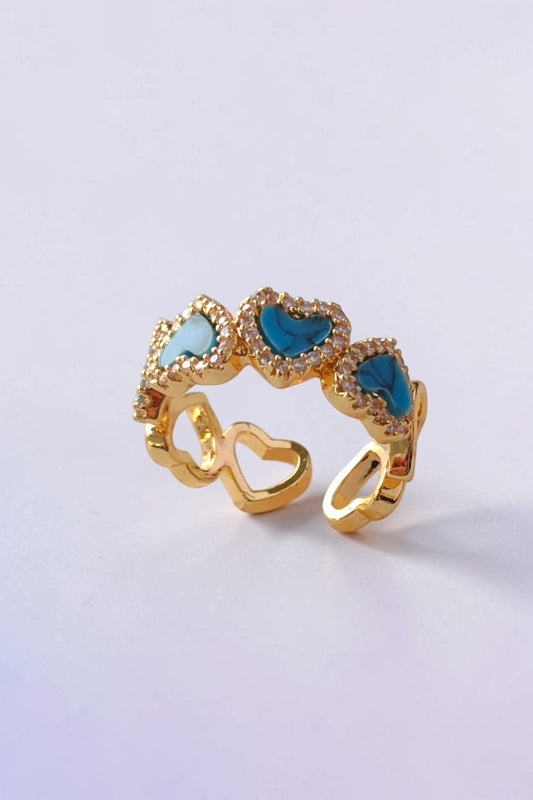 Afsah blue heart shape ring