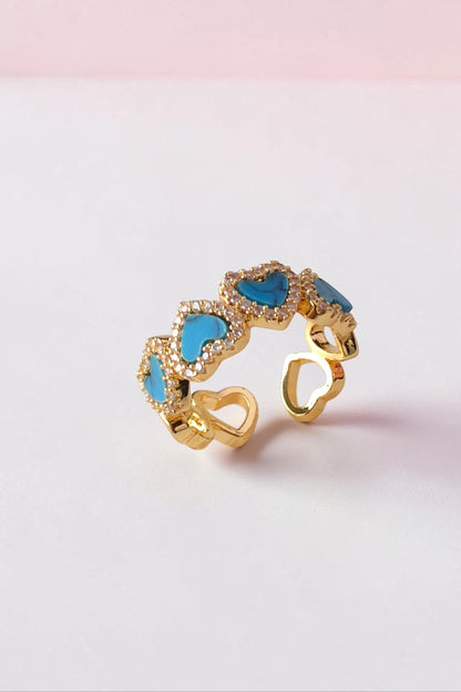 Afsah blue heart shape ring