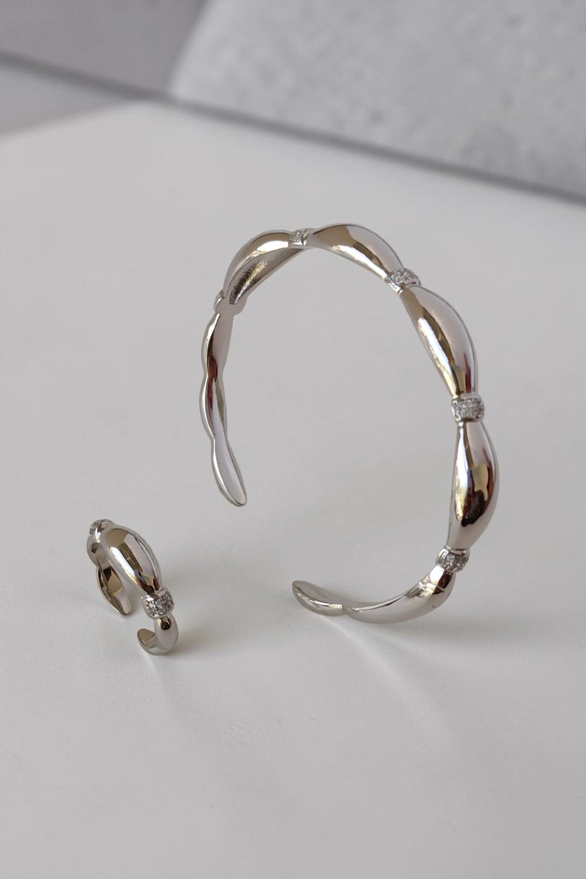 Ada Silver Cuff and Ring set