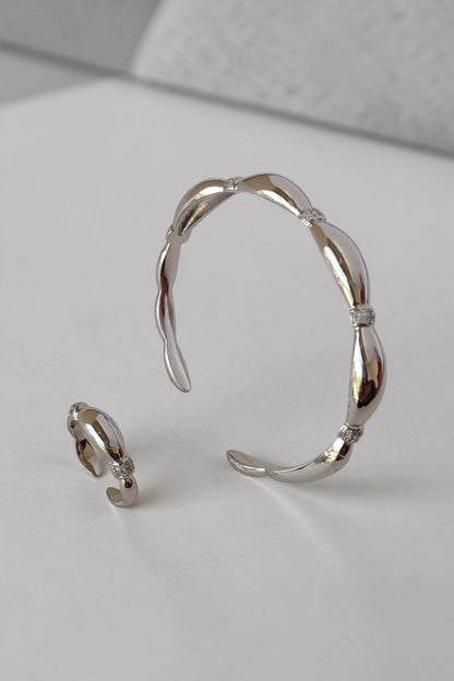 Ada Silver Cuff and Ring set