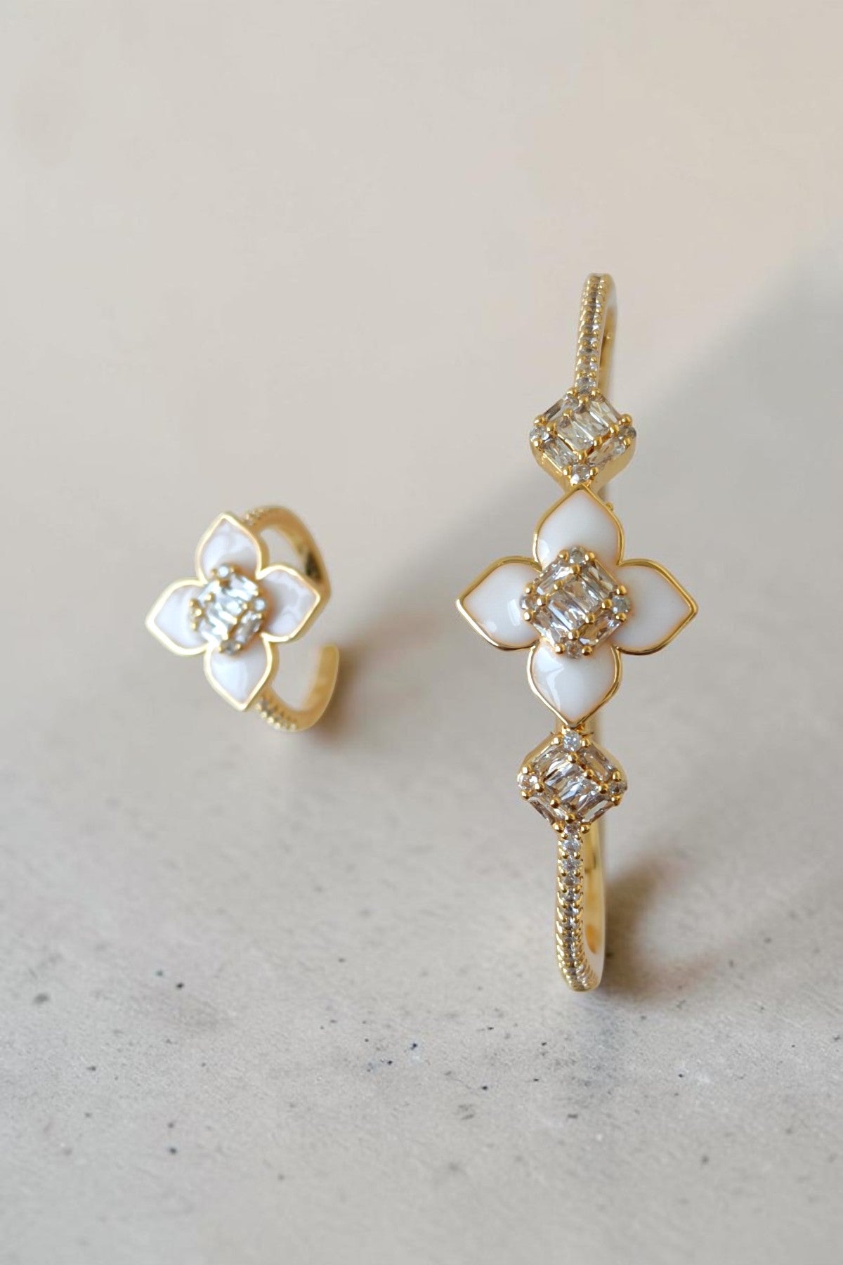 Ana Golden Cuff and Ring set