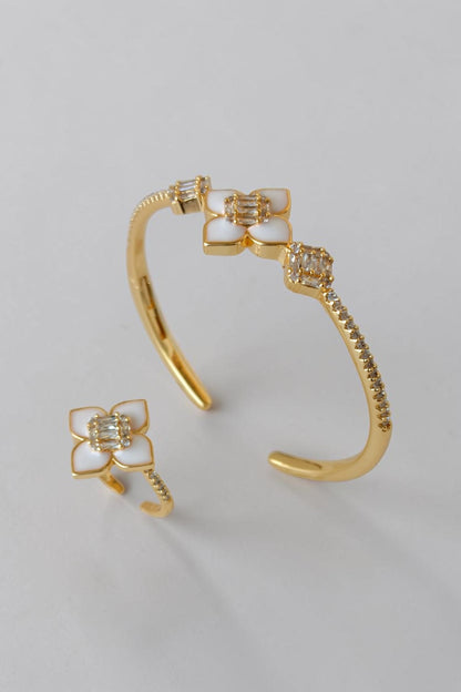 Ana Golden Cuff and Ring set