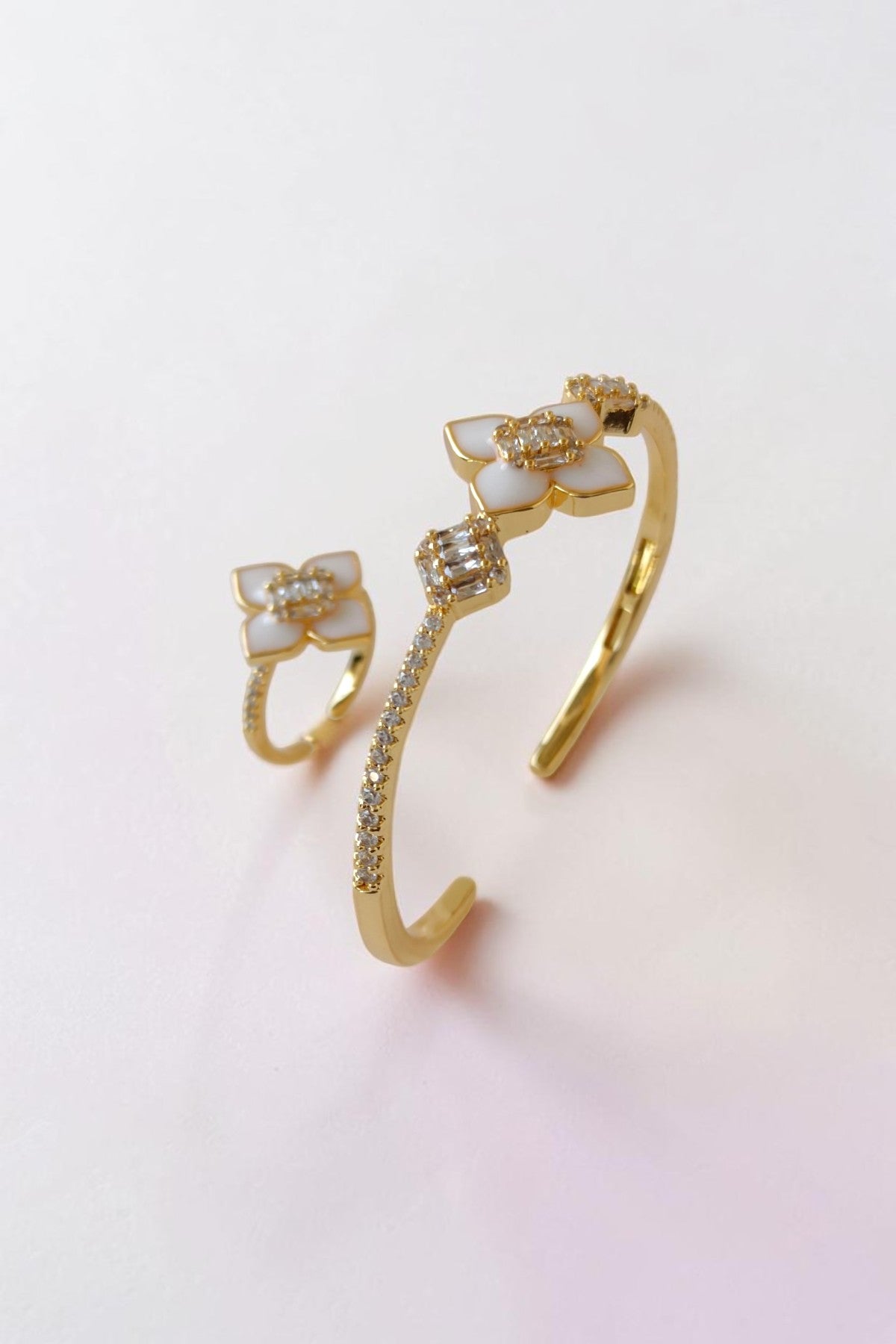 Ana Golden Cuff and Ring set