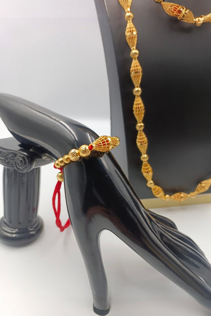 Gold Layered Necklace Set with Earrings & Ring