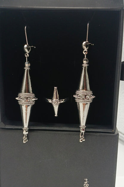 Silver traditional Layered Necklace Set