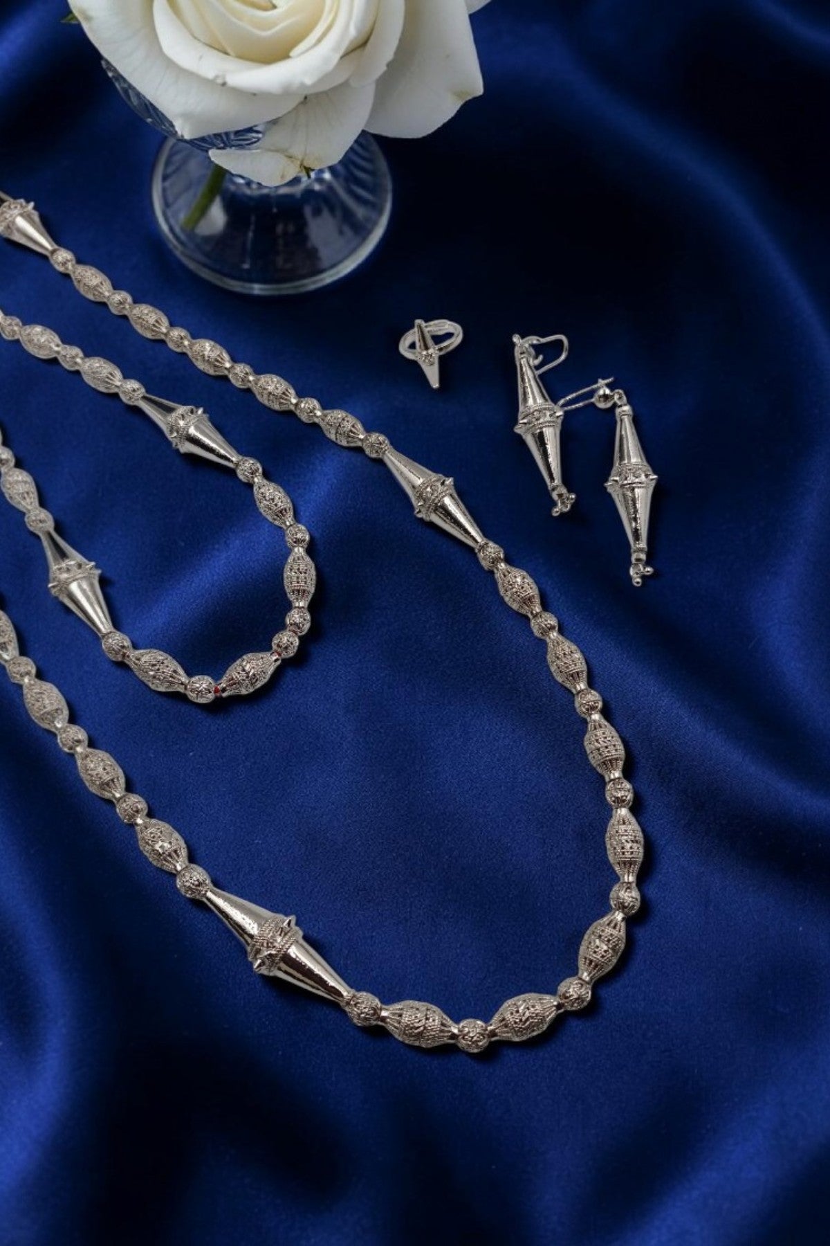 Silver traditional Layered Necklace Set