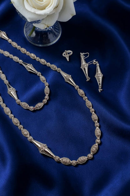 Silver traditional Layered Necklace Set