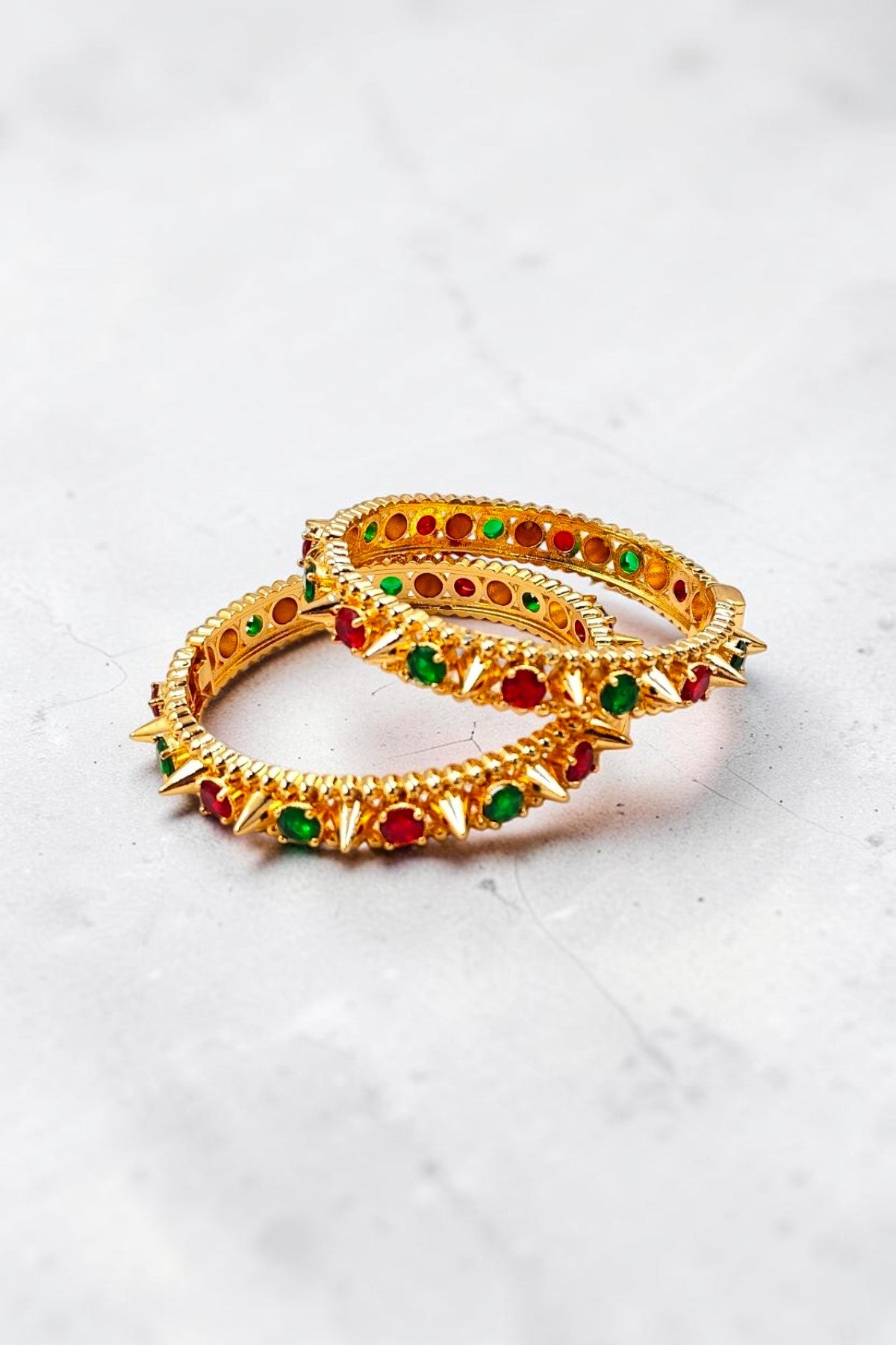 Multicolor Golden Bangles Set