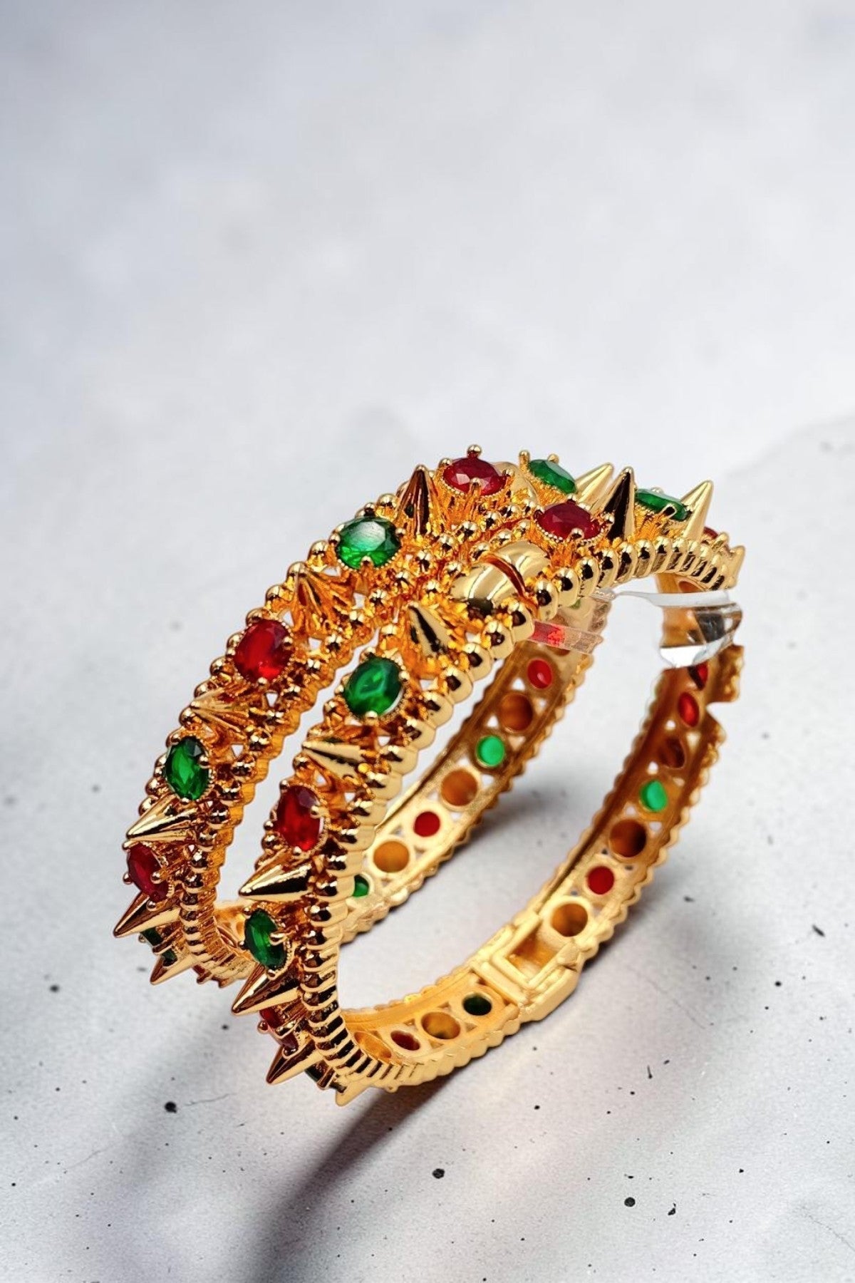 Multicolor Golden Bangles Set
