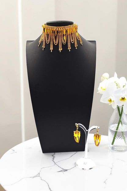 Hanan Traditional Gold-Tone Murtasha Choker Set