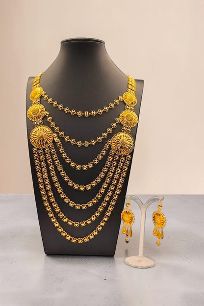 Farah Traditional Gold-Tone Layered Necklace Set