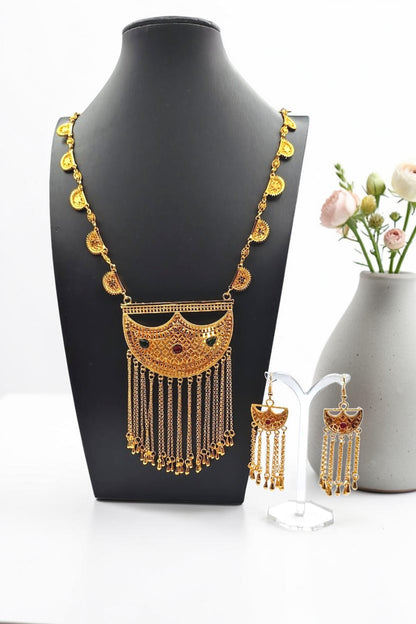 Arisha Gold Filigree Necklace Set