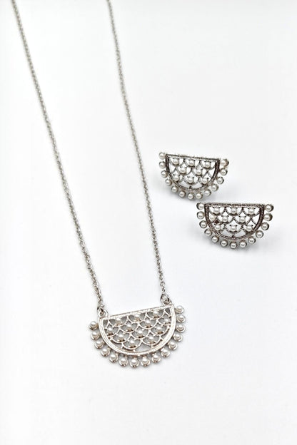 Noor silver pendant set