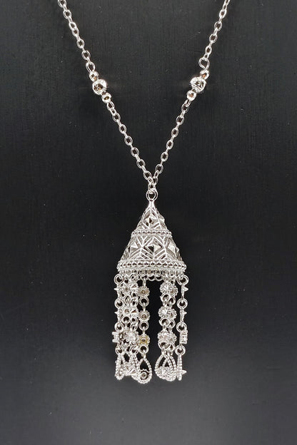 Elina Silver Pendant Necklace Set