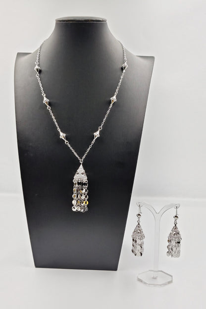 Ayla Silver Pendant Necklace Set