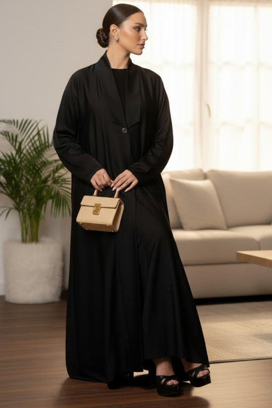 Modern Black Blazer-Style Abaya