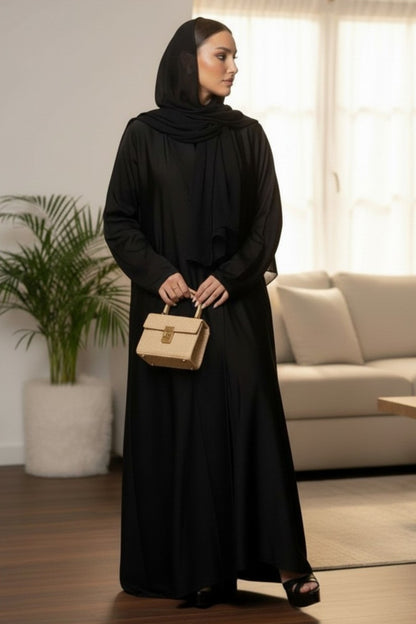 Modern Black Blazer-Style Abaya