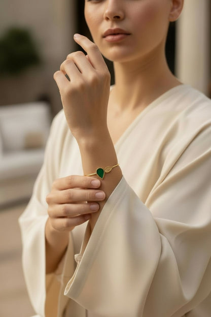 Nawar Green Cuff and Ring