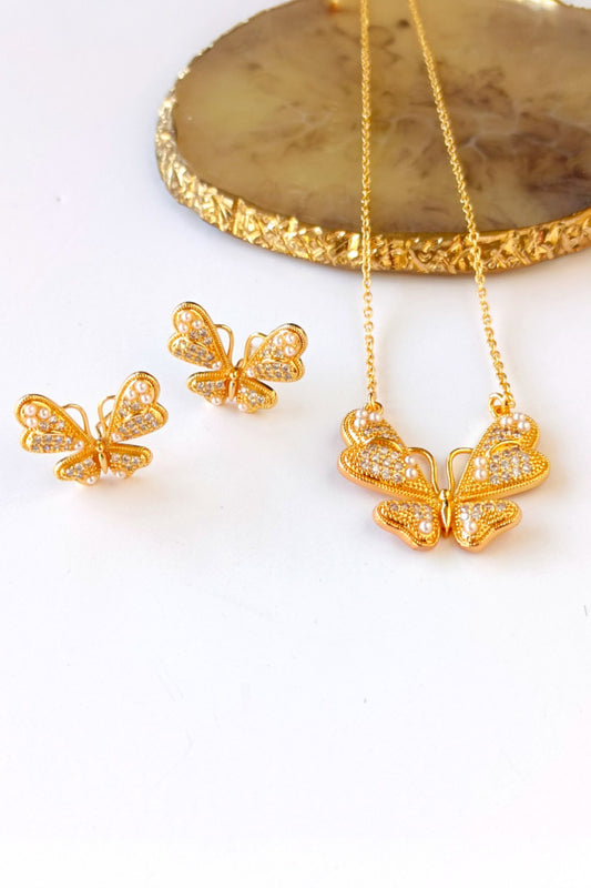 Aribah floral pendant set