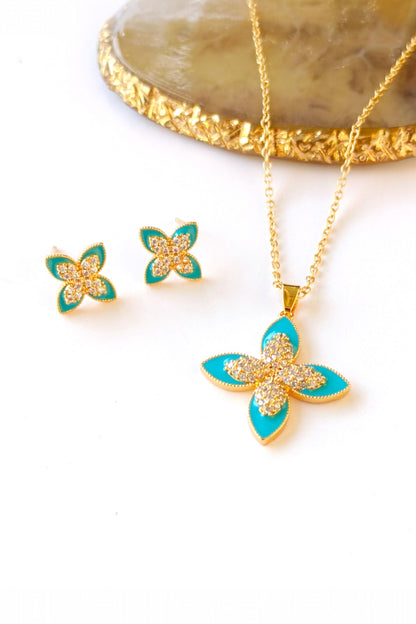 Aira floral pendant set