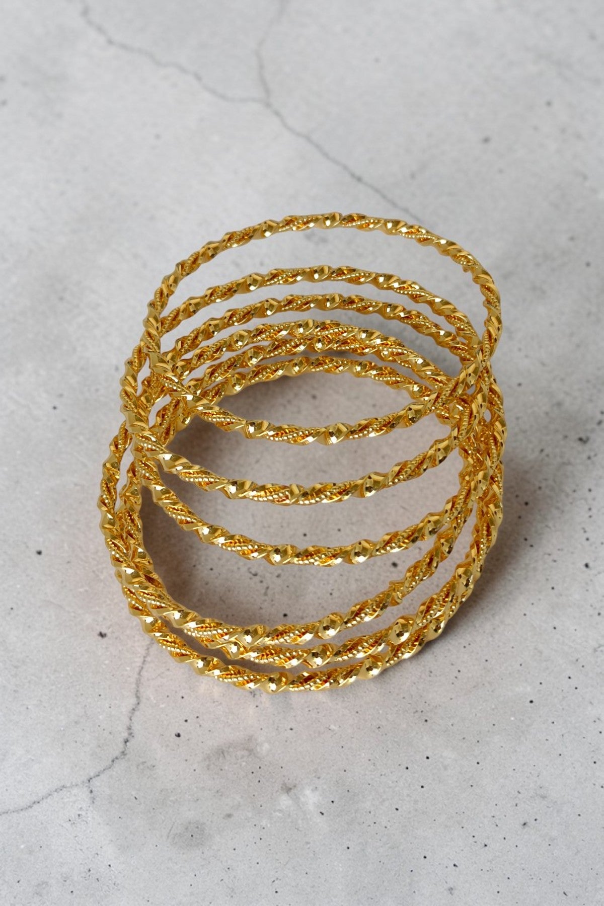 Ruby Golden 6 Bangles Set