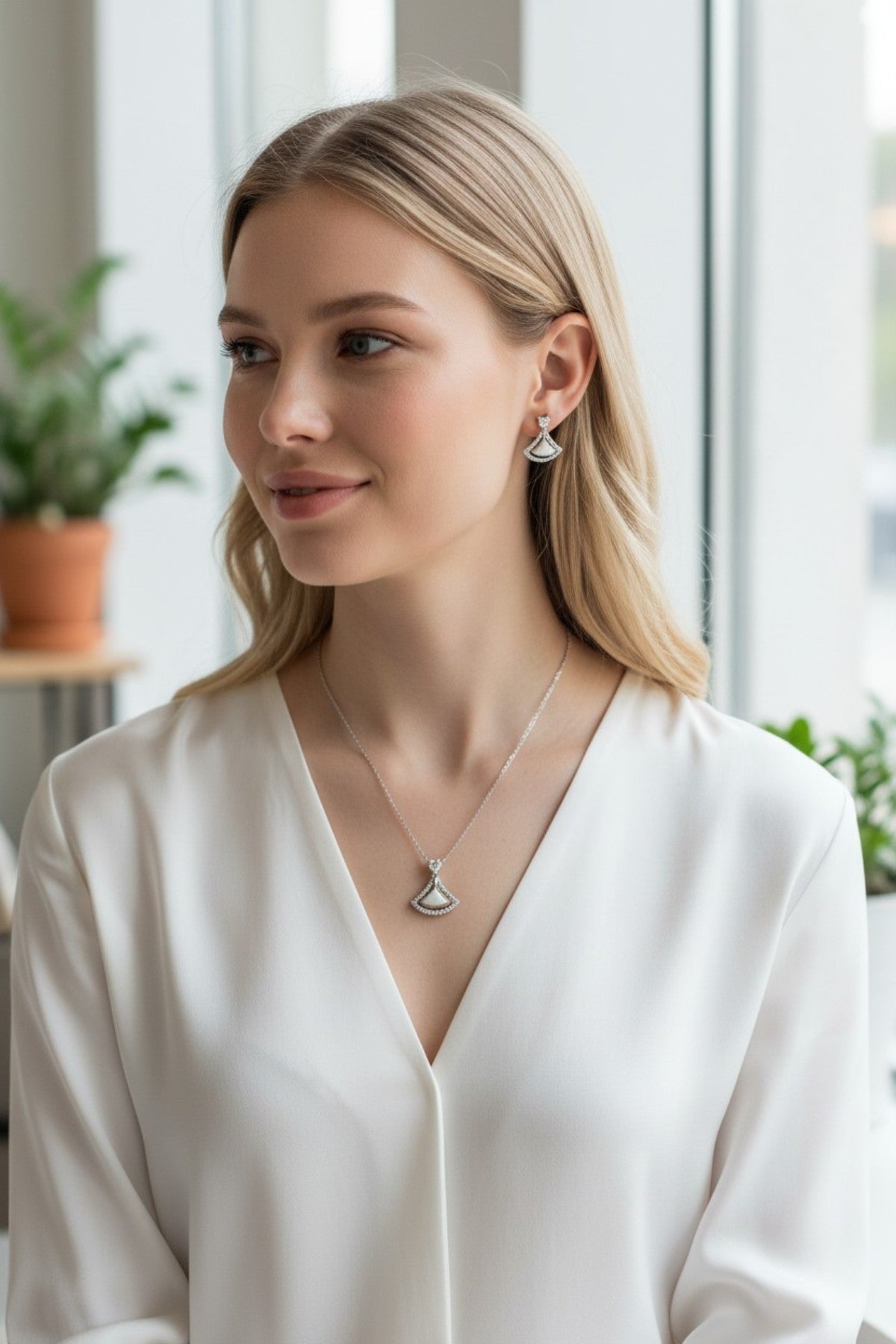 Sareena pendant set in Silver