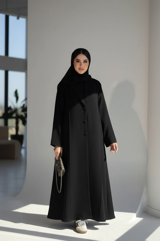 Sophisticated Black Blazer-Style Abaya