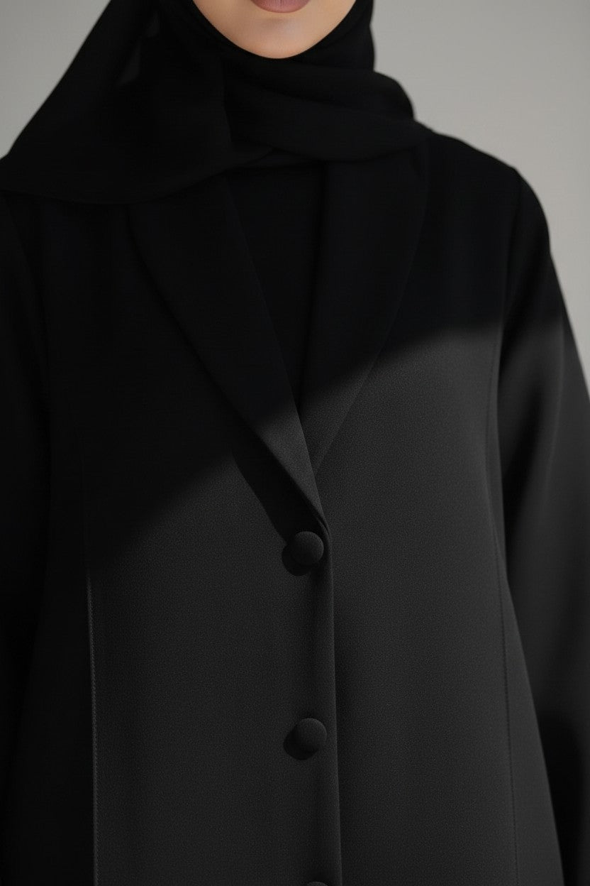 Sophisticated Black Blazer-Style Abaya