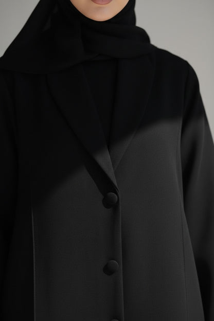 Sophisticated Black Blazer-Style Abaya