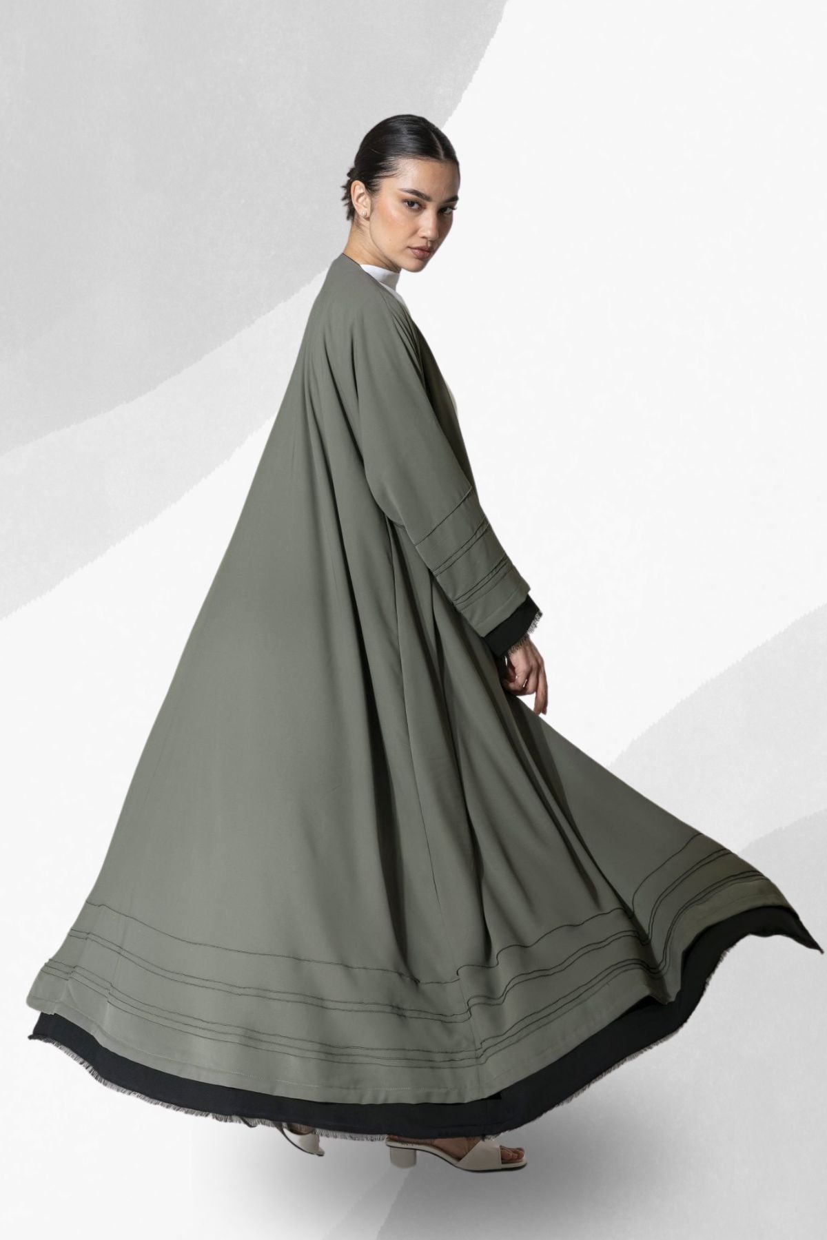 MT1025-Olive Green Abaya