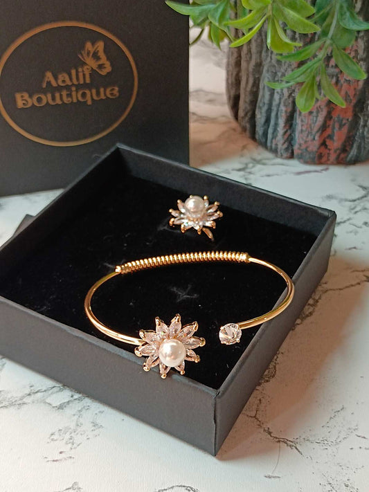 Cuff Style Bracelet and Ring set