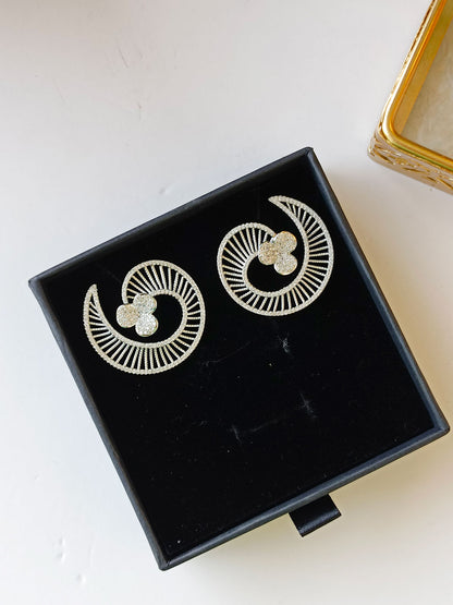 Zircon studded earrings