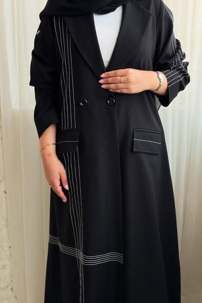 Modern Black Tailored Abaya