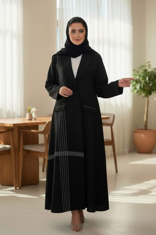 Modern Black Tailored Abaya