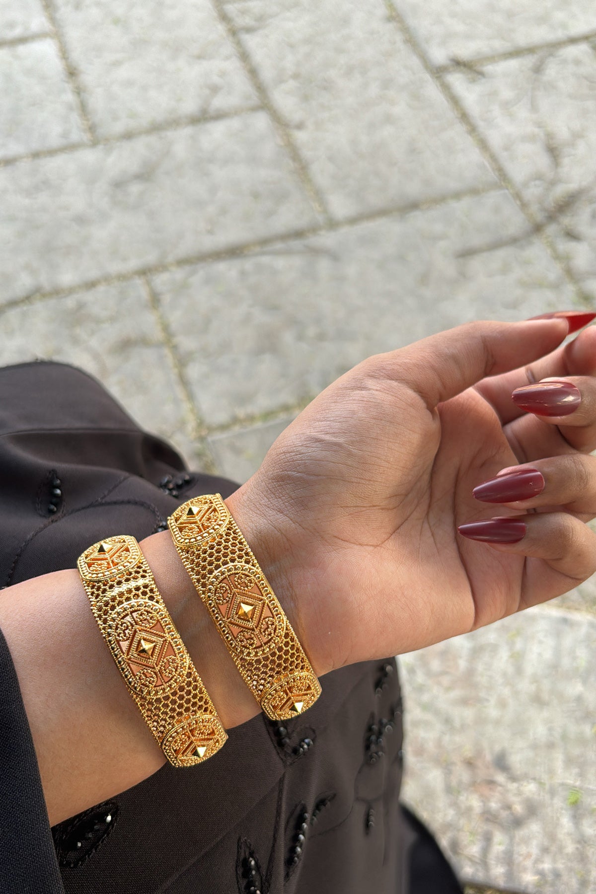 Golden Reem Traditional Bangles set