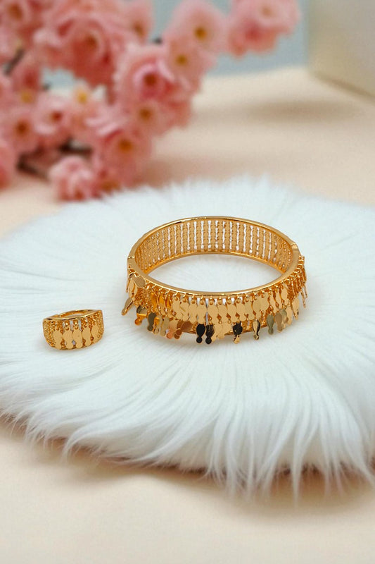 Arabic Gold Plated Bangle & Ring Set