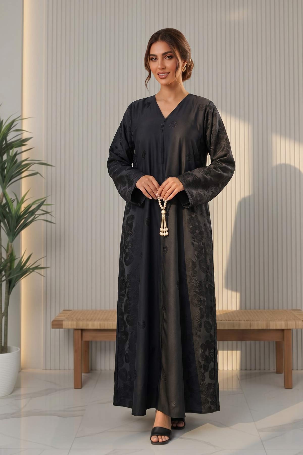 Midnight Garden Open Abaya