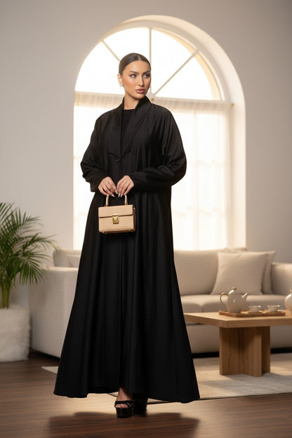 Modern Black Blazer-Style Abaya