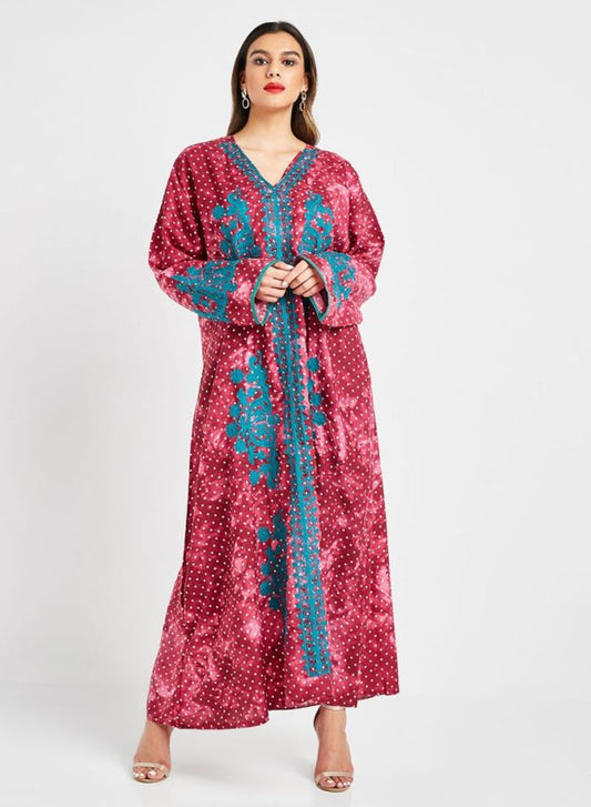 Embroidered Pink jalabiya