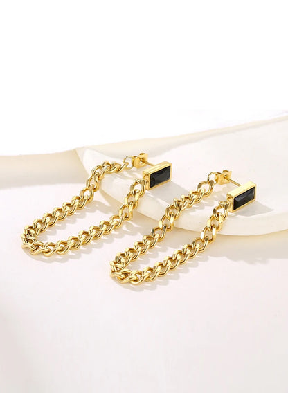 Interlock chain earrings