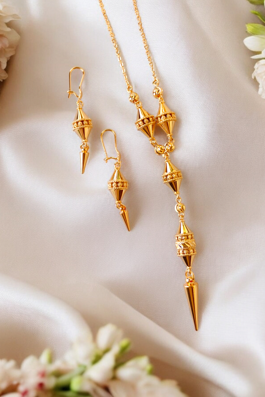 Ethnic Jewelry Set with Dagger-Shaped Pendants