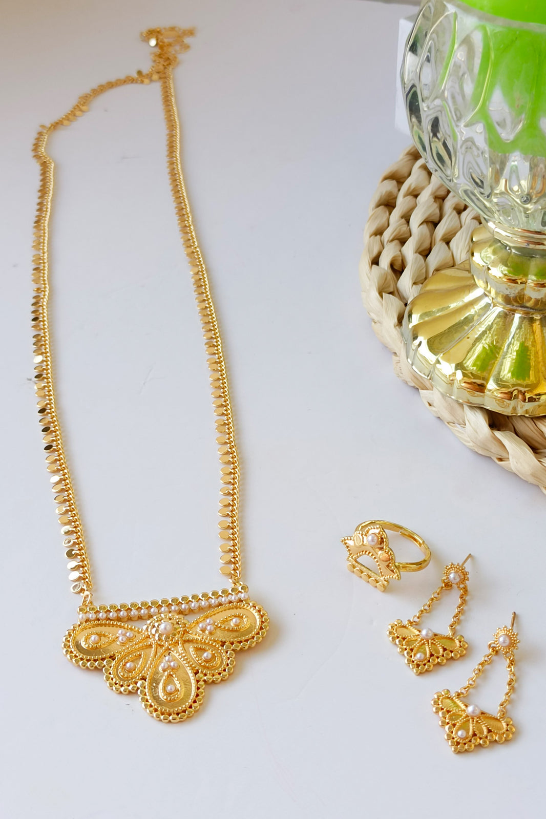 Pista Noor Crystal Sari Set main image 1