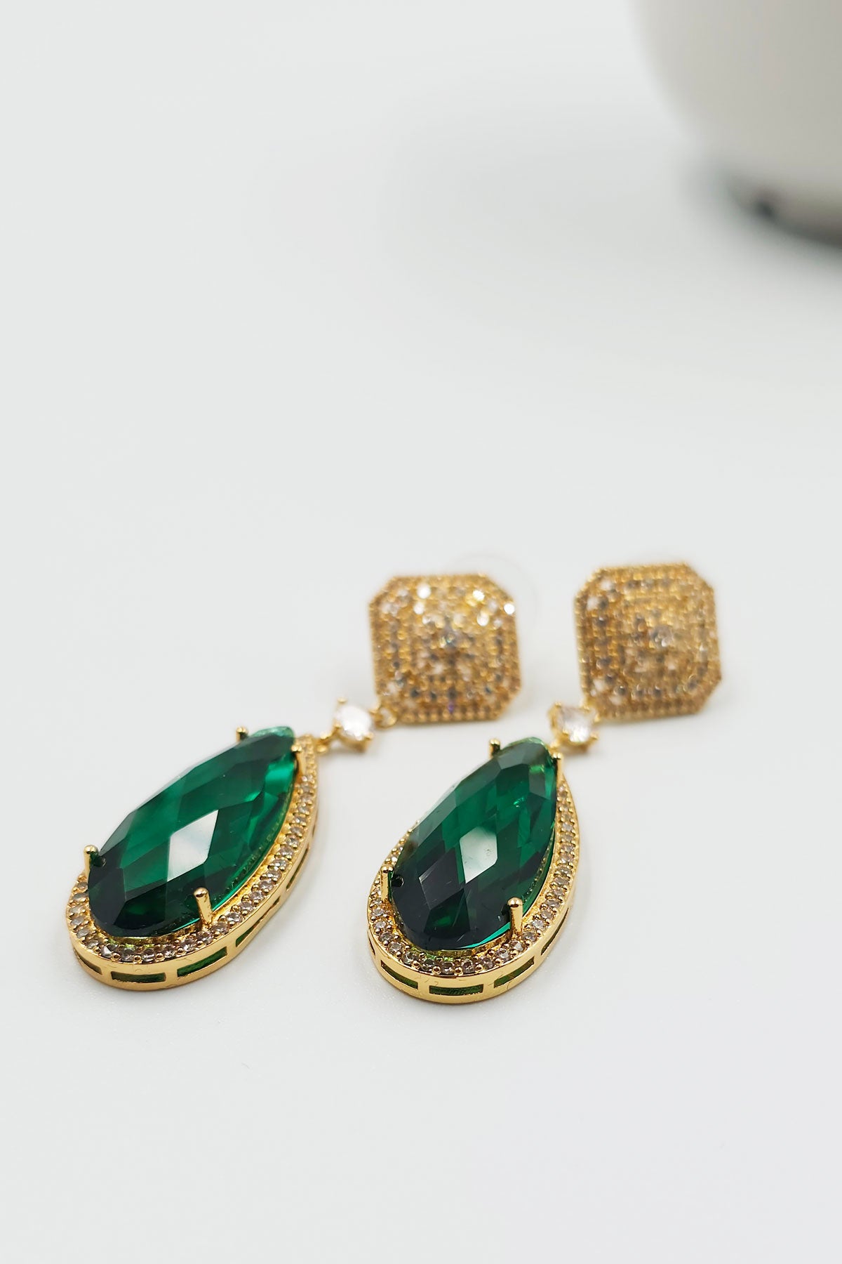 AD Green Drop Earrings