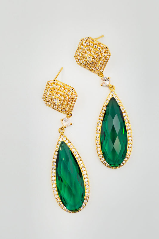 AD Green Drop Earrings